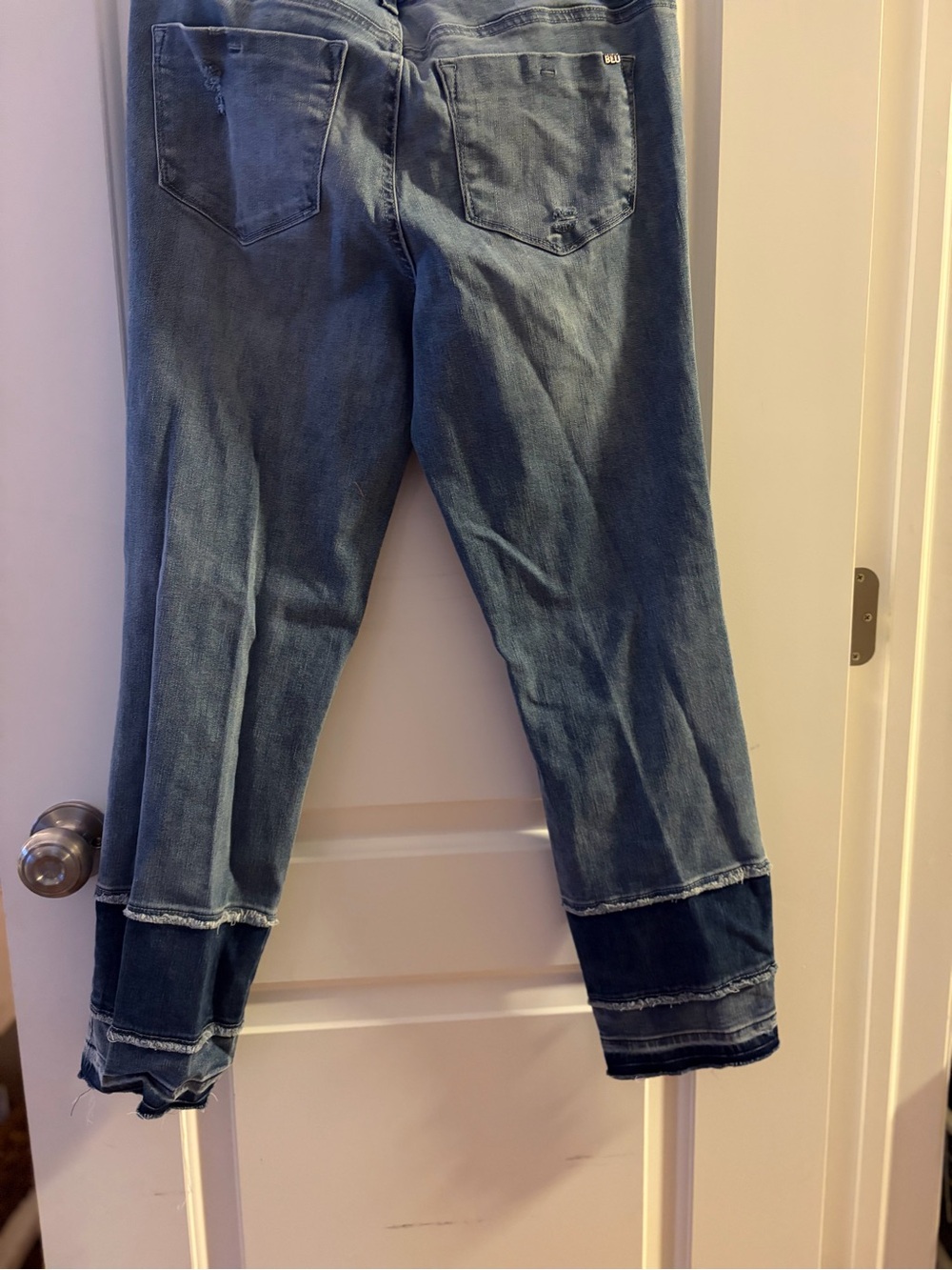 Tractr Dark Blue Layered Hem Skinny Jeans